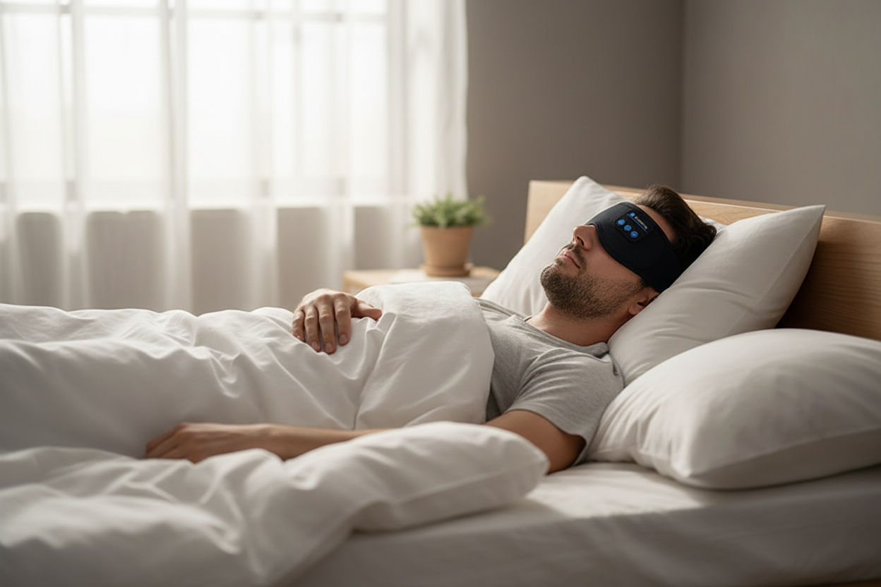 Bluetooth Sleep Mask - Wireless Music Eye Mask for Deep Sleep & Relaxation